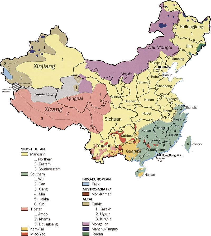 China Linguistic Map 